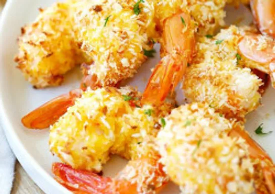 Coconut Crusted Shrimp with a Sweet N Sour Sauce